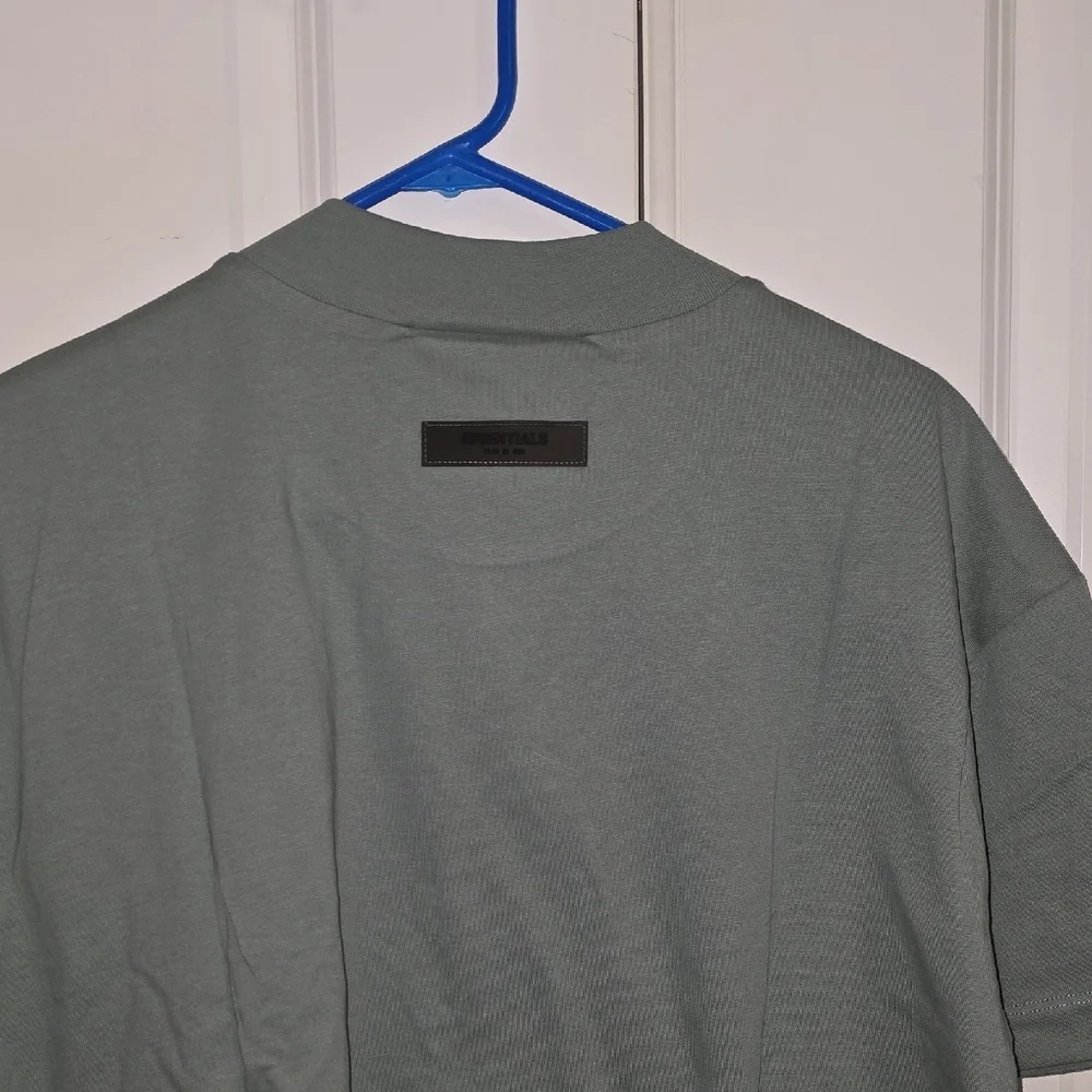 Fear Of God Essentials Embossed Logo T-Shirt in Sage/Sycamore - Picture 4 of 6